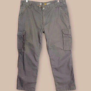 Carhartt Force Relaxed Fit Ripstop Cargo Work Pants Size 42X30 Gray Straight Leg